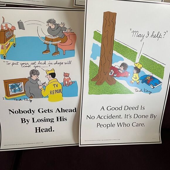 Positive Attitude 1980’s Posters Inspirational Good Deeds set of 6!! - Picture 9 of 14